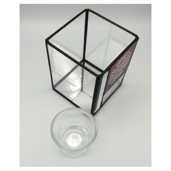 Celtic Knot Red Stain Glass Candle Holder - Picture 5 of 5
